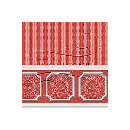 red-damask-wainscot-dollhouse-wallpaper-mural #color_red