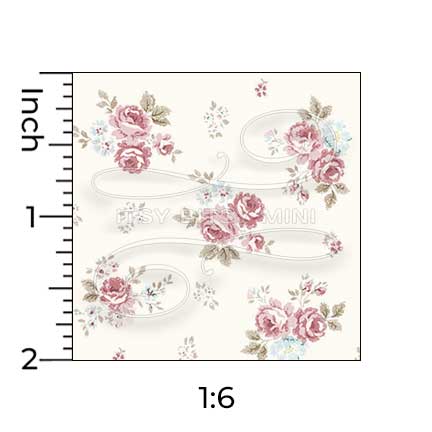 Pink floral design with measurement sixth scale on a white background_#color_ivory