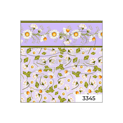 purple-daisy-floral-toss-dollhouse-wallpaper-border-sample #color_lavender