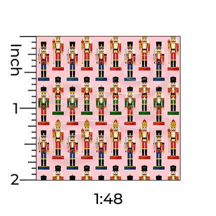 pink toy soldier dollhouse wallpaper quarter scale ruler#color_pink