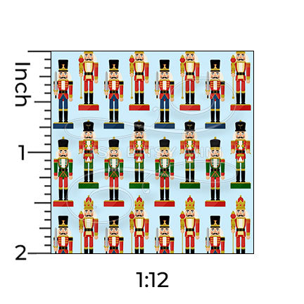 blue toy soldier dollhouse wallpaper one inch scale ruler#color_cornflowerblue