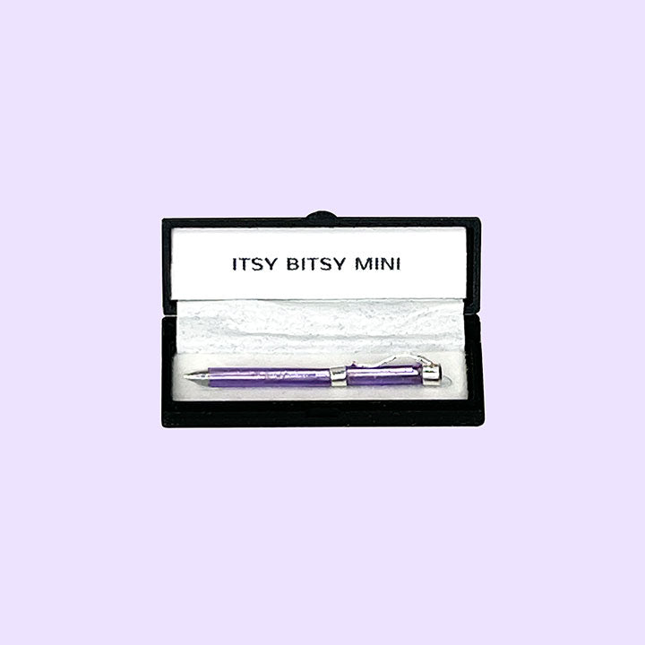 purple dollhouse miniature pen in black gift box #color_purple