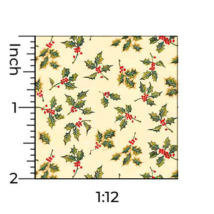 Christmas Holly Berry Toss - Dollhouse Wallpaper