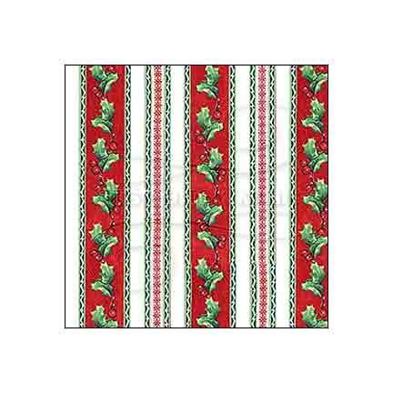 Christmas Holly Stripe - Dollhouse Wallpaper