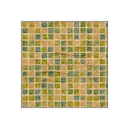olive mosaic dollhouse wallpaper #color_olive