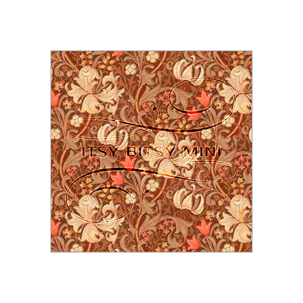 rust-red-william-morris-victorian-lilies-floral-dollhouse-wallpaper #color_brown