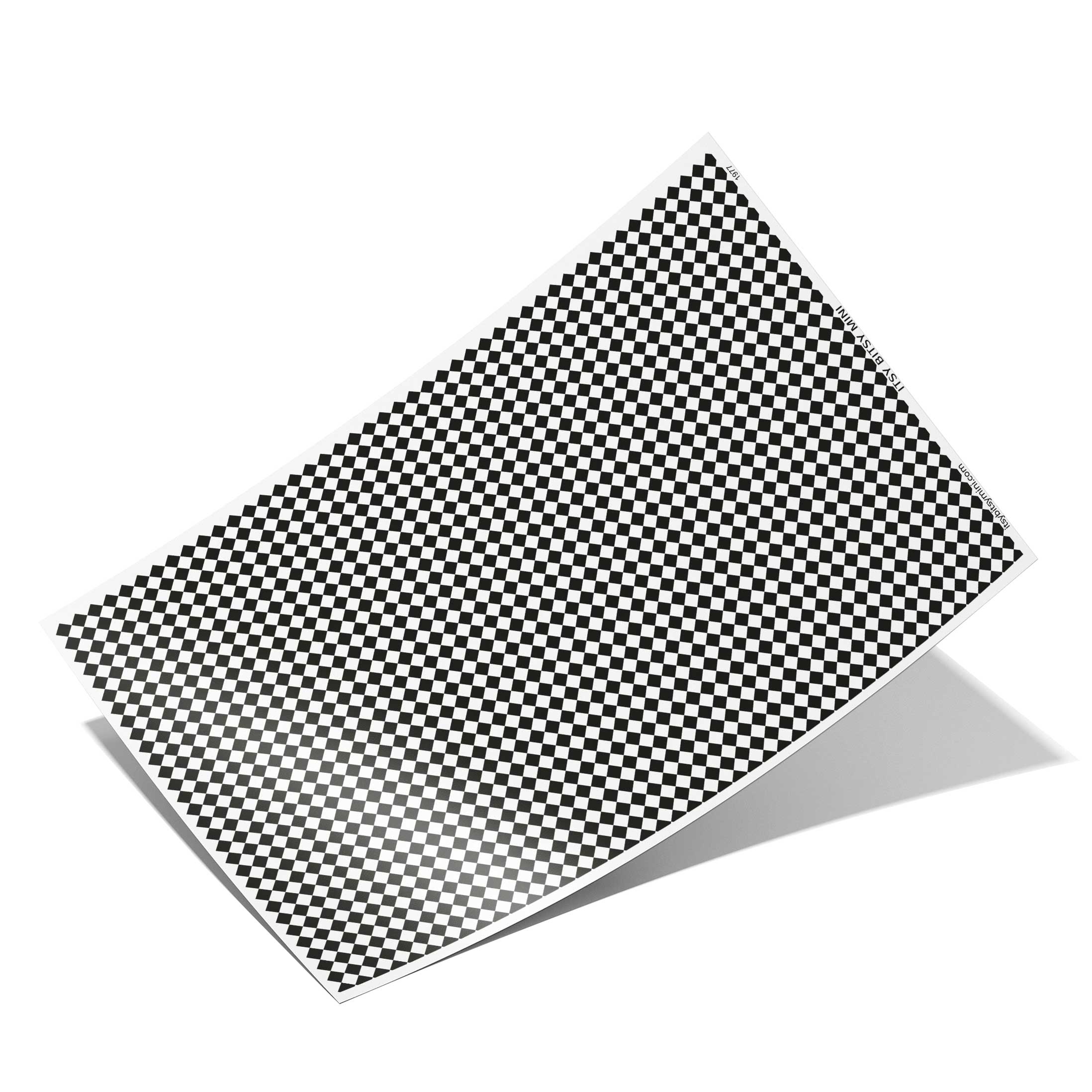 Black and White Diamond Tile 0.25 inch - XSmall - Dollhouse Wallpaper