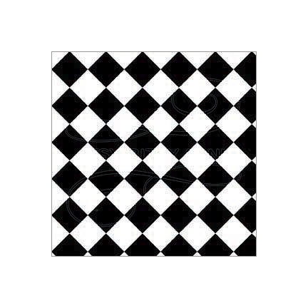 Black and White Diamond Tile 0.25 inch - XSmall - Dollhouse Wallpaper