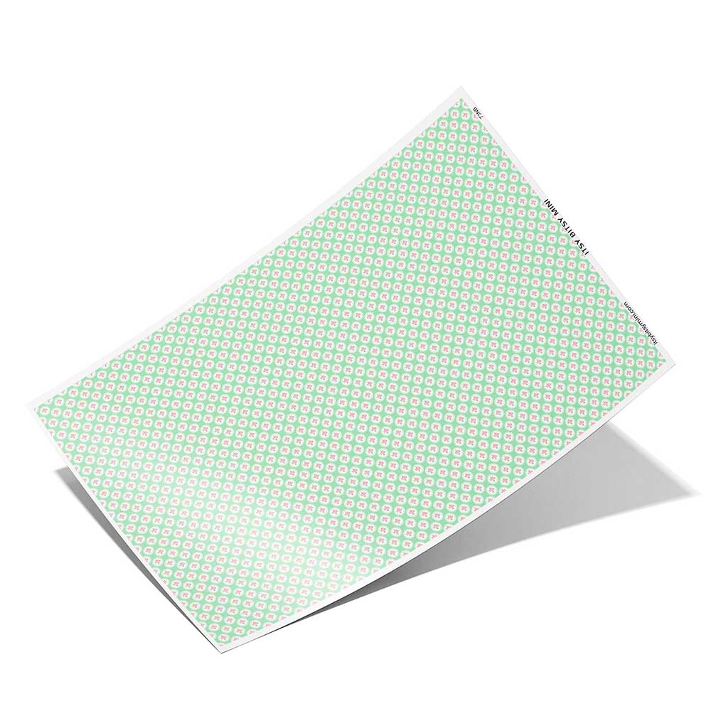 green-rose-dot-dollhouse-wallpaper-sheet #color_lightgreen