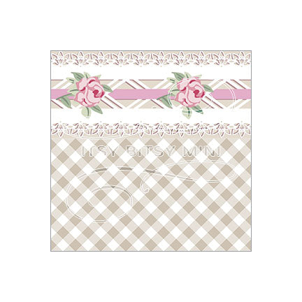 beige-diagonal-plaid-dollhouse-wallpaper-with-border #color_beige