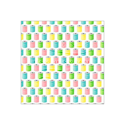colorful spools on white background dollhouse wallpaper by Itsy Bitsy Mini#color_white