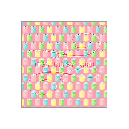 colorful spools on dark pink background dollhouse wallpaper by Itsy Bitsy Mini#color_darkpink
