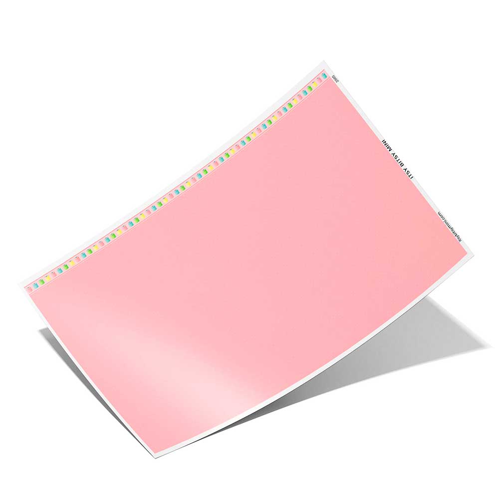 pink polka dot dollhouse wallpaper full sheet with spool border by Itsy Bitsy Mini#color_pink
