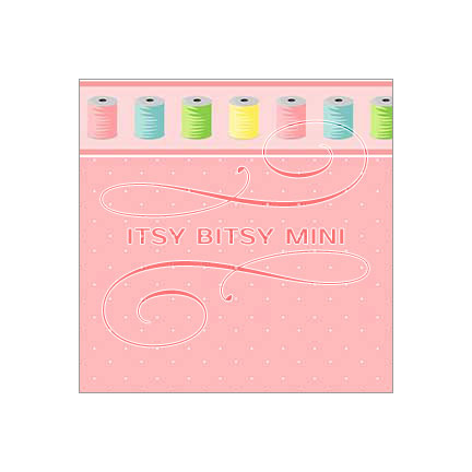 pink polka dot dollhouse wallpaper with spool border by Itsy Bitsy Mini#color_pink