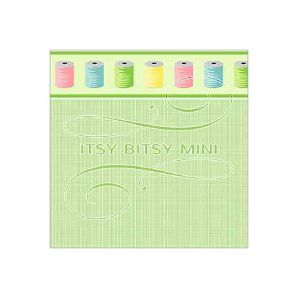 spring green linen weave dollhouse wallpaper with colorful sewing thread border by Itsy Bitsy Mini#color_yellowgreen
