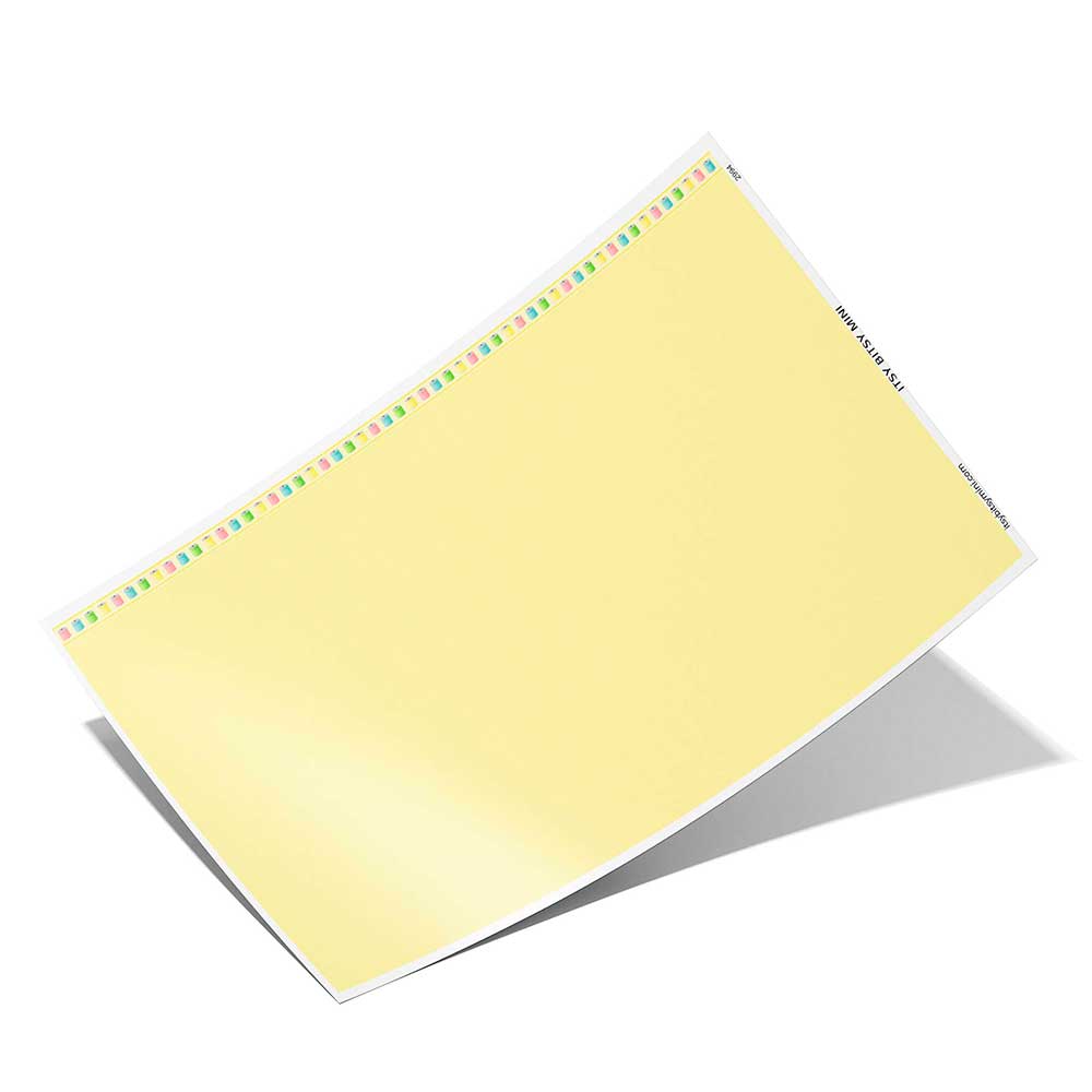 yellow linen weave full sheet dollhouse wallpaper with colorful sewing thread border by Itsy Bitsy Mini#color_yellow