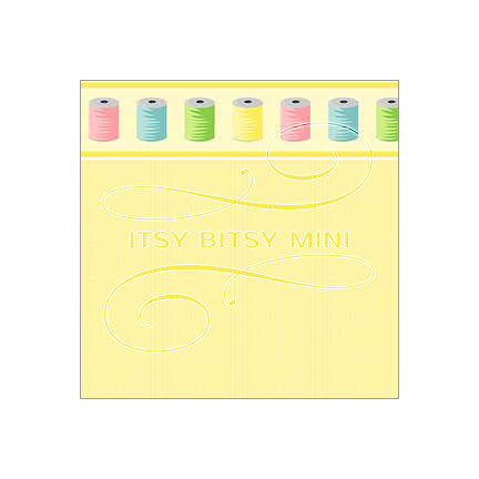 yellow linen weave dollhouse wallpaper with colorful sewing thread border by Itsy Bitsy Minii#color_yellow