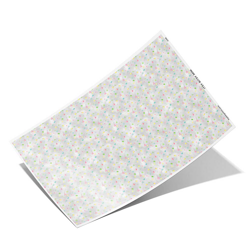 light gray sewing notions toss full sheet dollhouse wallpaper by Itsy Bitsy Mini#color_gray