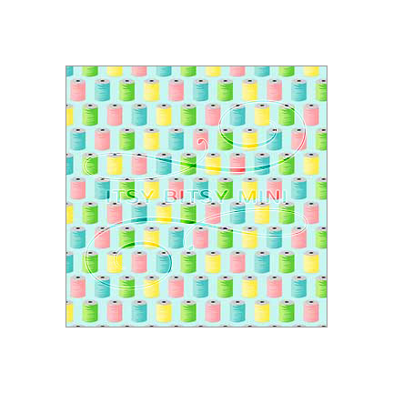 colorful spools on light blue background dollhouse wallpaper by Itsy Bitsy Mini#color_lightblue