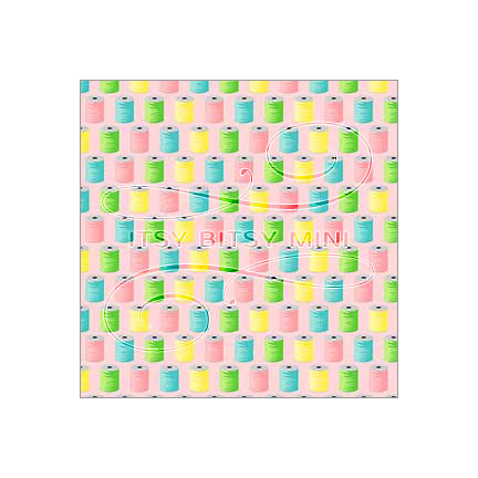 colorful spools on light pink background dollhouse wallpaper by Itsy Bitsy Mini#color_pink