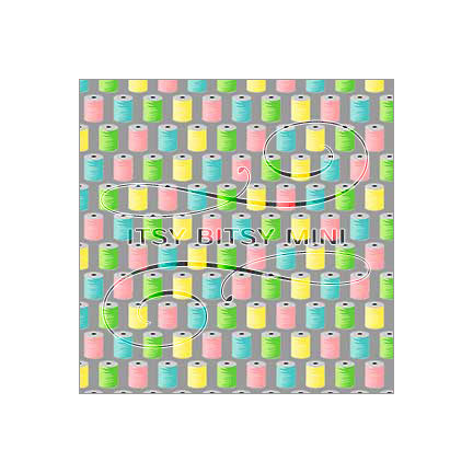 colorful spools on light gray background dollhouse wallpaper by Itsy Bitsy Mini#color_gray