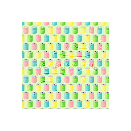 colorful spools on light green background dollhouse wallpaper by Itsy Bitsy Mini#color_yellowgreen