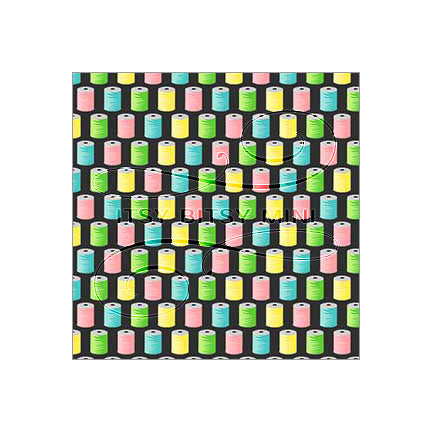 colorful spools on black background dollhouse wallpaper by Itsy Bitsy Mini#color_black