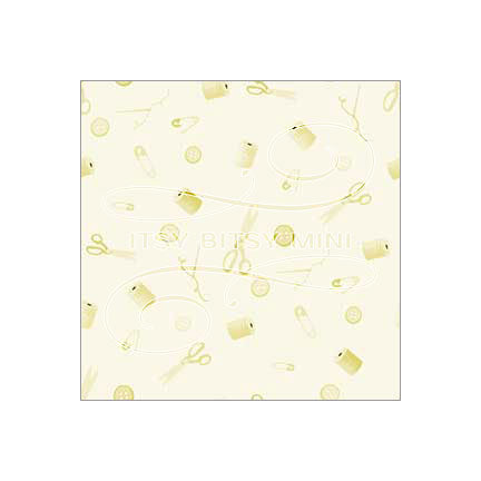 yellow sewing notions toile dollhouse wallpaper by Itsy Bitsy Mini#color_yellow