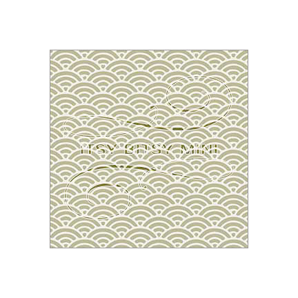 olive green shell dollhouse wallpaper #color_olive