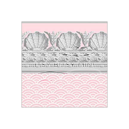 pink shell dollhouse wallpaper with shell border #color_pink
