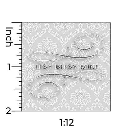 ethereal damask dollhouse wallpaper ruler