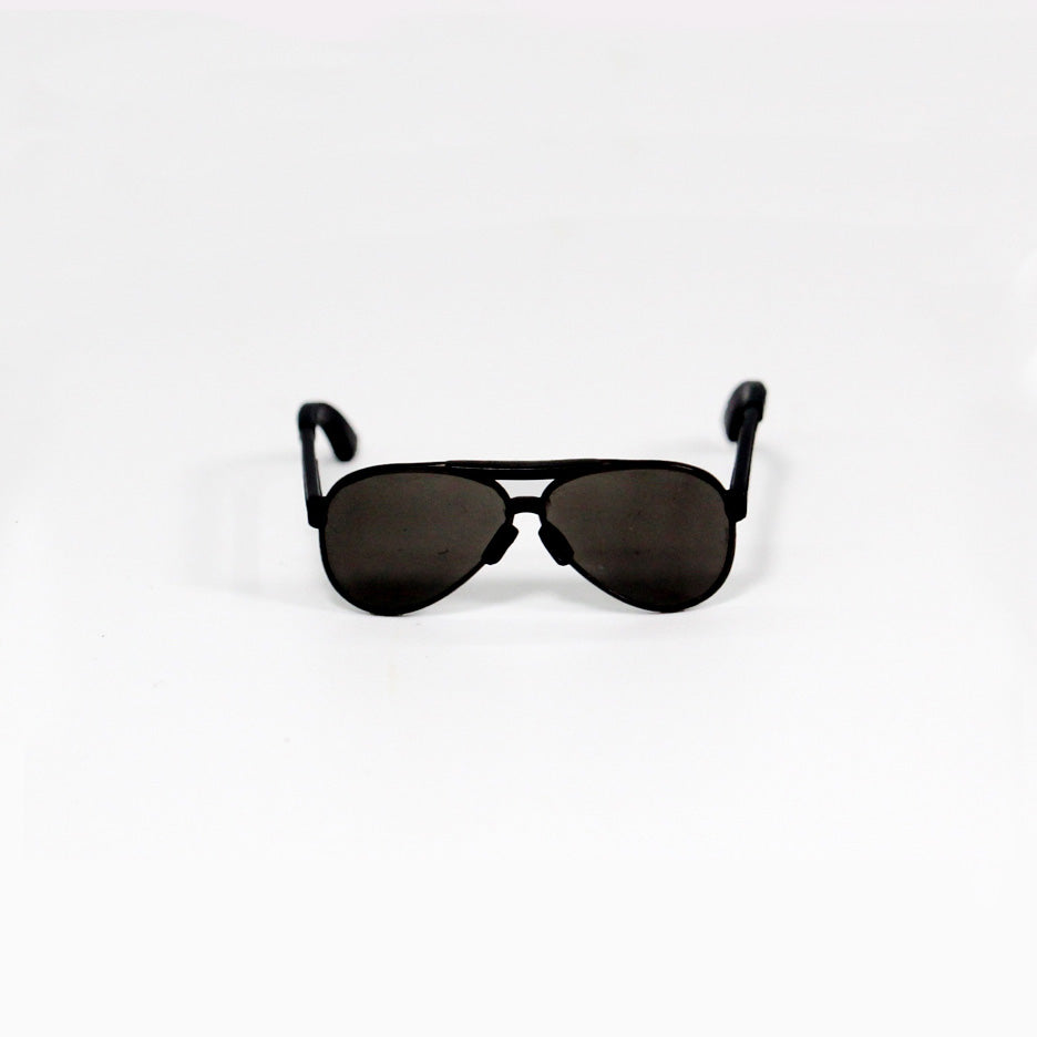 Teardrop Black Aviator Sunglasses - 1:6 Scale