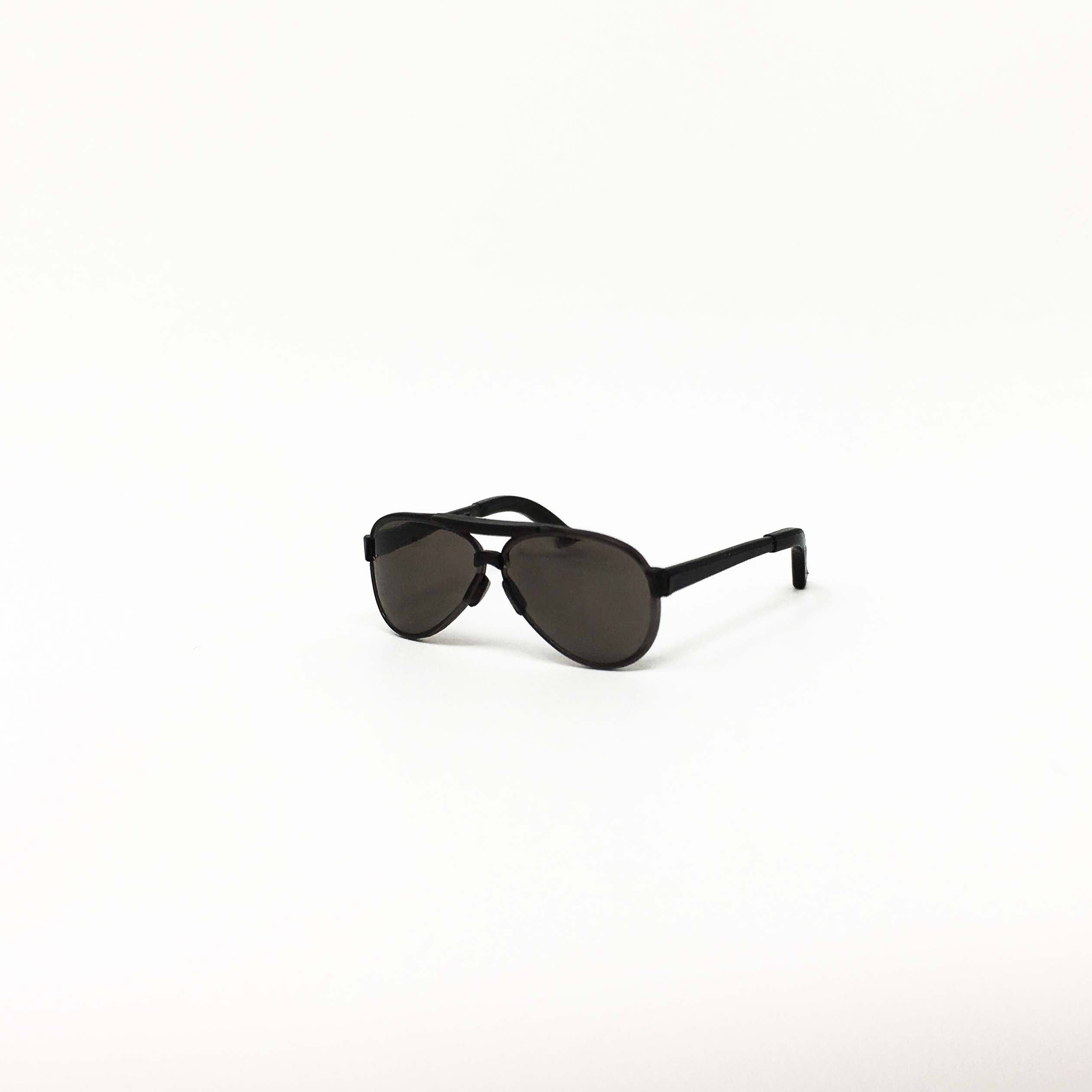 Teardrop Black Aviator Sunglasses - 1:6 Scale