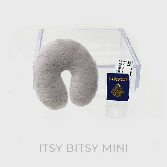 Travel Neck Pillow and American Passport Dollhouse Miniature 1:12 or 1:6