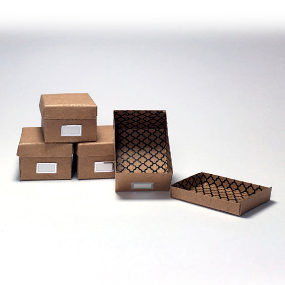 Puppenhaus-Fotobox-Set aus Kraftpapier für 4 Boxen