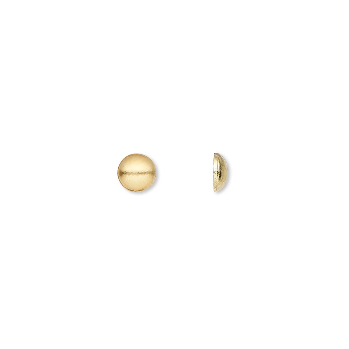 2mm gold round dome flat back hot fix stud