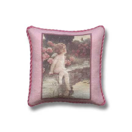 pink angel dollhouse pillow
