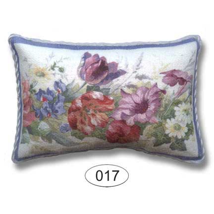 blue tulip dollhouse pillow