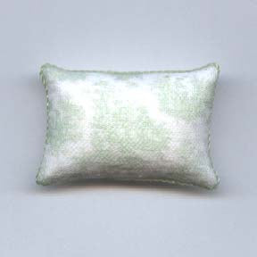 Green Farm Toile Rectangle Dollhouse Miniature Pillow