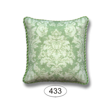 Green French Damask Dollhouse Pillows