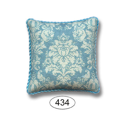 Cornflower Blue French Damask Dollhouse Pillows