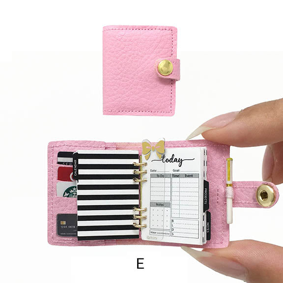 pink dollhouse miniature 6 ring planner binder sixth scale #color_pink