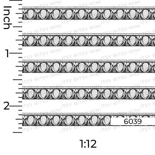 Extra border sheet for Print Room dollhouse wallpaper by Itsy Bitsy Mini WAL6039 with ruler