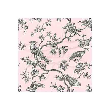 pink-black-bird-toile-dollhouse-wallpaper #color_pink