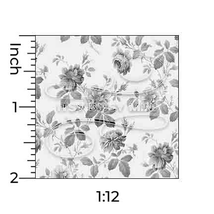 vintage roses dollhouse wallpaper one inch ruler