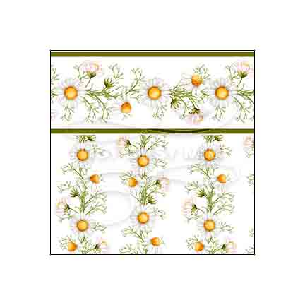 Daisy Floral Stripe mit Border - Puppenhaus Tapete