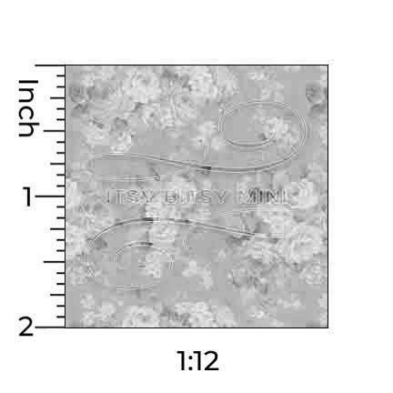 rose dollhouse wallpaper with one inch scale ruler