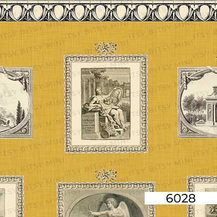 gold-print-room-dollhouse-wallpaper #color_goldenrod