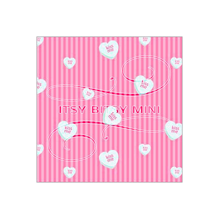 Valentine Conversation Hearts Stripe - Dollhouse Wallpaper