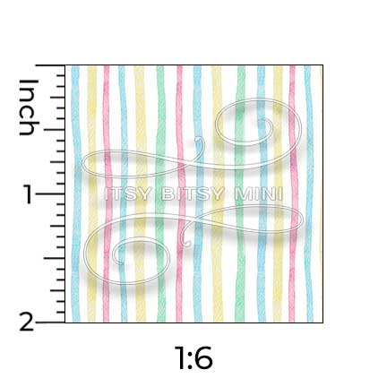 Happy Pastel Rainbow Stripe - Saturated - Dollhouse Wallpaper